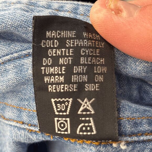 Vintage 90s Y2k Denim Work Shirt Warner Bros Studio Mens L Button Embroidery - Picture 6 of 6